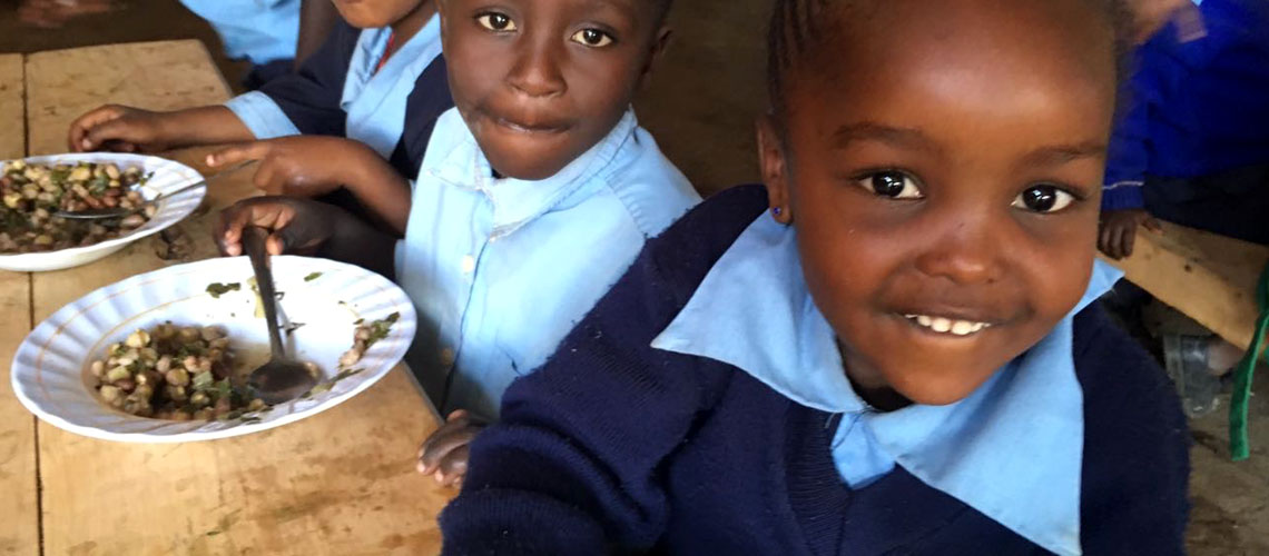 We provide them with porridge twice a day and lunch / We currently have two teachers, two care providers and a watchman